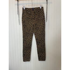 J. Crew Animal Print Stretchable Pants Tan & Black High Rise Casual Size 27